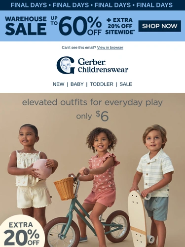 Gerber Childrenswear Sale Announcement