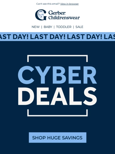 Gerber Childrenswear Sale Announcement