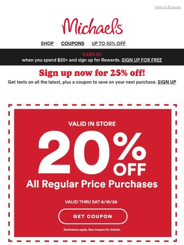 Michaels Newsletter