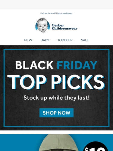 Gerber Childrenswear Sale Announcement