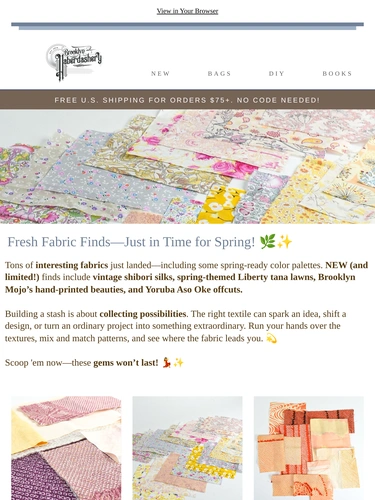 Brooklyn Haberdashery Newsletter