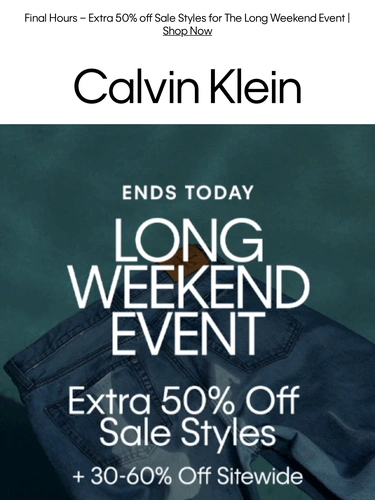 Calvin Klein Sale Announcement