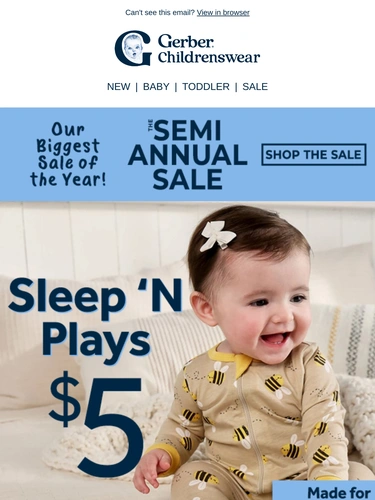 Gerber Childrenswear Sale Announcement