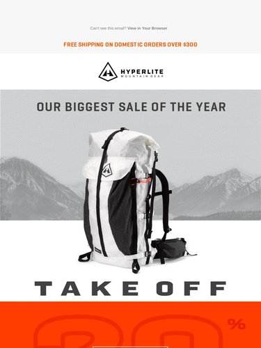 Hyperlite Mountain Gear Sale Announcement