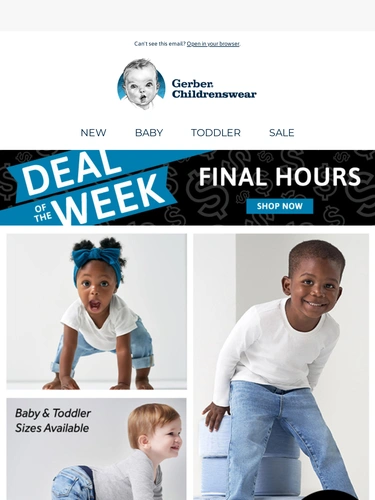 Gerber Childrenswear Sale Announcement