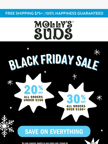 Molly's Suds Sale Announcement