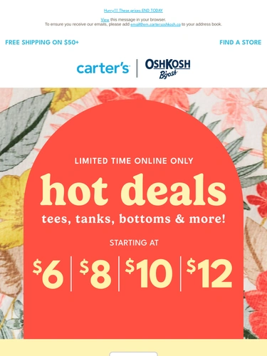 Carter's OshKosh Sale Announcement