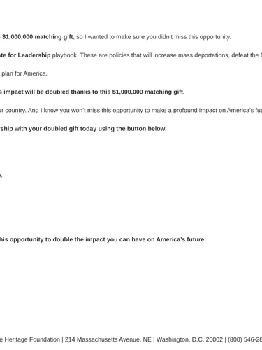 Heritage Foundation Transactional