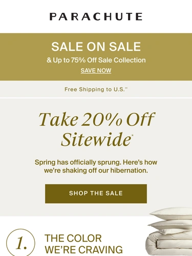 Parachute Home Sale Announcement