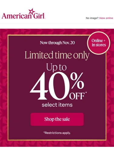 American Girl Sale Announcement