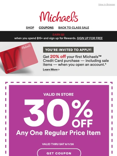 Michaels Newsletter