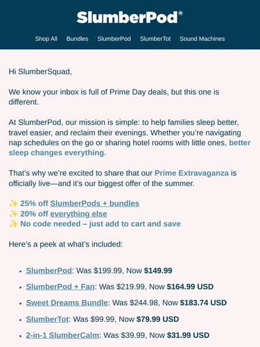 SlumberPod Sale Announcement