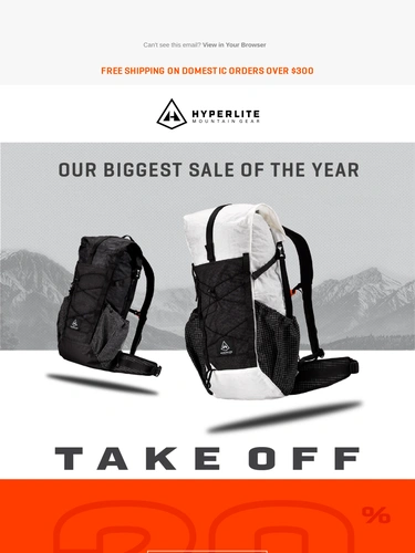 Hyperlite Mountain Gear Sale Announcement