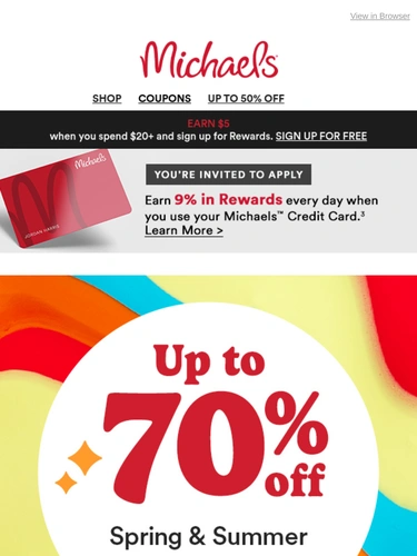 Michaels Sale Announcement