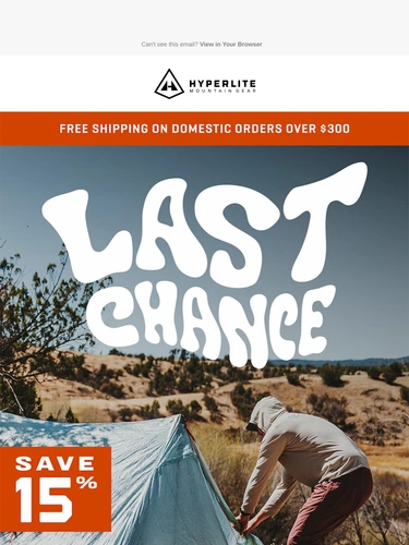 Hyperlite Mountain Gear Sale Announcement