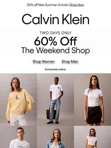 Calvin Klein Sale Announcement
