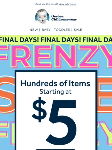 Gerber Childrenswear Sale Announcement