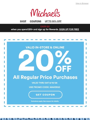 Michaels Newsletter