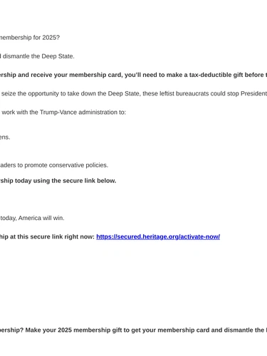Heritage Foundation Loyalty Program