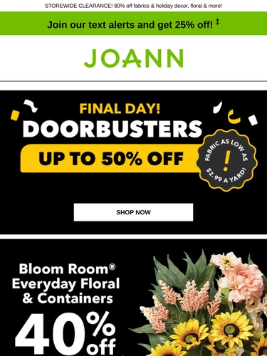 Joann Sale Announcement