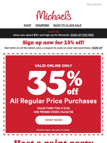 Michaels Newsletter