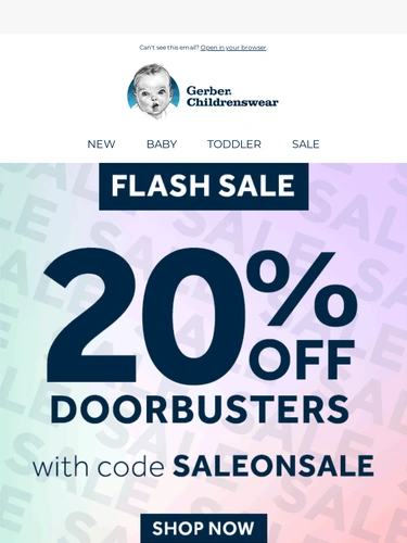 Gerber Childrenswear Sale Announcement