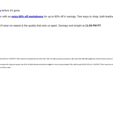 Good American Sale Announcement