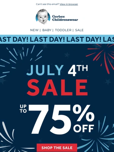 Gerber Childrenswear Sale Announcement