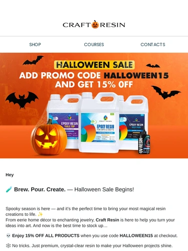 Craft Resin Sale Announcement