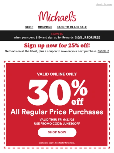 Michaels Sale Announcement