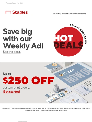 Staples Sale Announcement