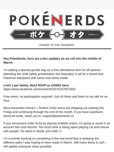 The PokeNerds Store Event Invitation