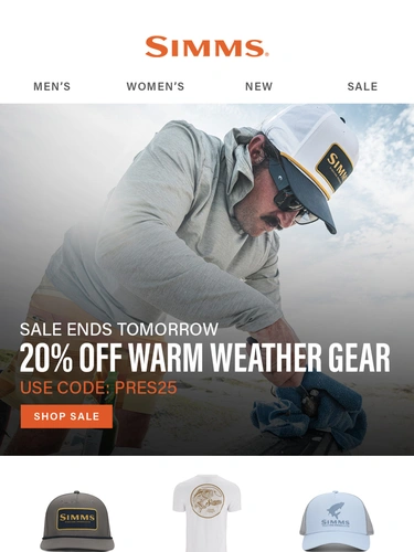 Simms Fishing Sale Announcement