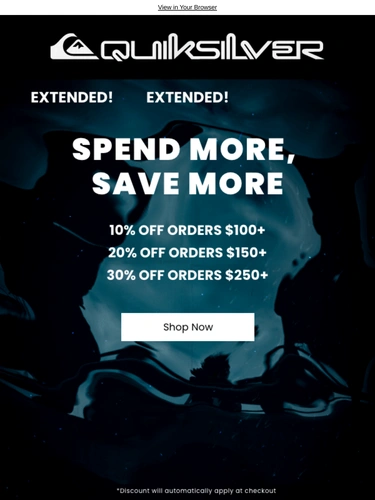 Quiksilver Sale Announcement
