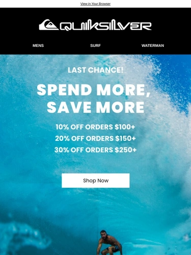 Quiksilver Sale Announcement