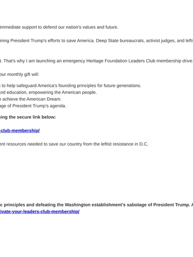Heritage Foundation Loyalty Program