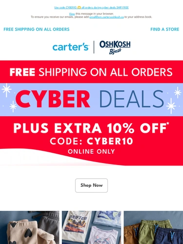 Carter's OshKosh Sale Announcement