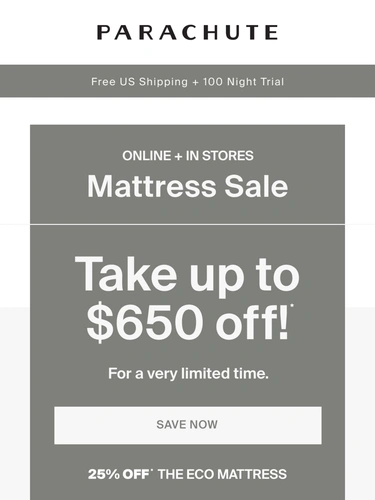 Parachute Home Sale Announcement