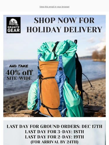 Granite Gear Holiday Campaign