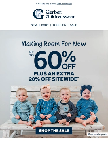 Gerber Childrenswear Sale Announcement