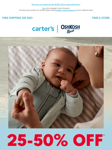 Carter's OshKosh Sale Announcement
