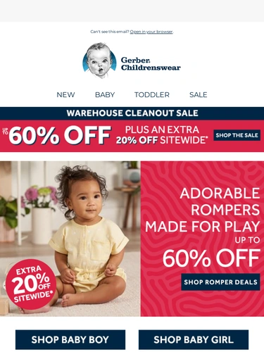 Gerber Childrenswear Sale Announcement