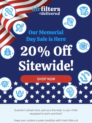 Air Filters Delivered Sale Announcement