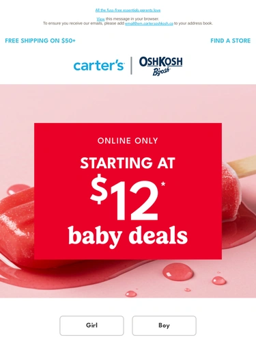 Carter's OshKosh Newsletter