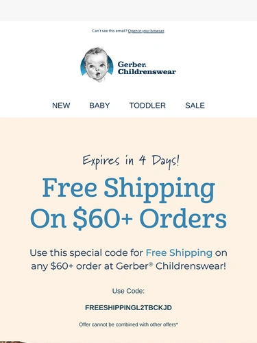 Gerber Childrenswear Sale Announcement