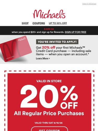Michaels Sale Announcement