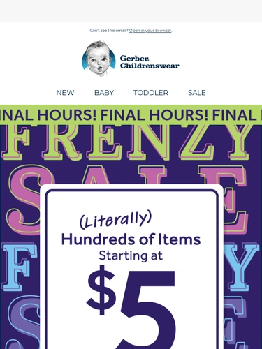 Gerber Childrenswear Sale Announcement
