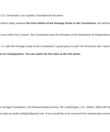 Heritage Foundation Product Launch