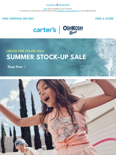 Carter's OshKosh Sale Announcement
