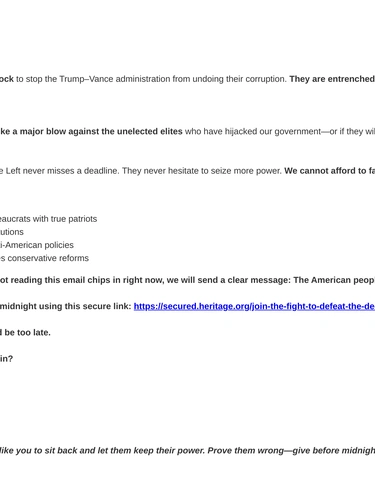 Heritage Foundation Newsletter